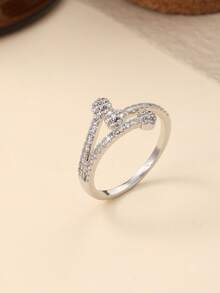 3 piezas Anillo ajustable con diseño de flor y circonita cúbica, de moda y versátil, ideal para uso diario y como regalo, adecuado para boda, compromiso, Día Nacional de Arabia Saudita, Navidad