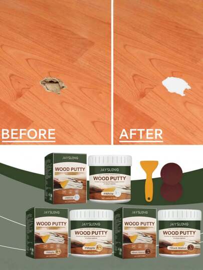 5-Color Home Wooden Furniture Repair Paste, Floor Polishing Care, Renovation Maintenance Repair Paste, Wooden Items Coating, Wood Varnish To Cover Cracks, Gaps, Graffiti, Multi-Purpose Filler Paint