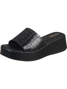 GiGiL Women's Platform Clogs Flatform Slide Casual Modern Sandal - 鏽棕色 - 查看 3