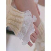 1 Pair Women's Short Lace Sleeves For Wedding Party, Lolita Accessories Suitable For Wedding Dress, Cosplay