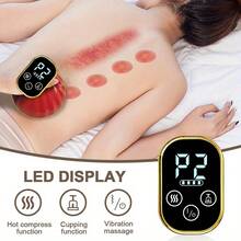 HUZYI 1pc Electric Smart Cupping Machine Back Massager Full Body Massage Instrument Gua Sha Tool With 9 Level Heating & Strength USB Type-C Charging 1200mAh Lithium Battery