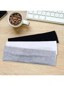 3 Packs Women's Solid Color Elastic Sports Headband, Comfortable Elastic Headband, Suitable For Sports, Yoga, Face Washing, Makeup, Eye Mask Wearing, Outdoor Activities, Parties And Other Occasions. It Is A Must-Have Hair Accessory For Women's Vacations In Autumn And Winter. The Soft Headscarf Material Is Thin And Not Suitable For Those Who Mind - Multicolor - View 4
