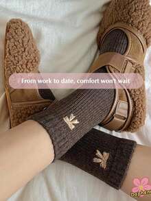 5 pares de meias femininas com laço fofo para todas as estações | Algodão penteado premium, respirável, macio e aconchegante | Desenhos divertidos de desenho animado | Presente de Natal