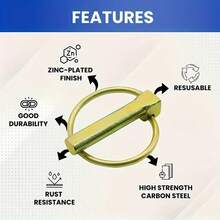 10 szt. wytrzymałych stalowych sworzni do ciągników rolniczych, przyczep, ciężarówek i kosiarek - szybkozłączki blokujące o średnicy 1/4" - Kolor obrazu - Zobacz 4