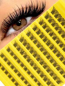 120pcs Dense Curl Individual Eyelash Clusters - Self-Structured Cat Eye Style, D Curl, Fluffy, Suitable For DIY Eyelash Extensions At Home, Applicable For Salon-Quality Density And Length - Easy To Apply, Reusable, And Comfortable Eyelash Clusters, Individual Lashes, False Eyelashes Suitable For Beginners. - C - View 2