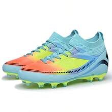 1 Pair Of Soccer Cleats, Suitable For Outdoor Artificial Grass Field, Indoor Training Field, Professional Team Sports Shoes. Lace-Up Front, Non-Slip Rubber Sole With TF Short Studs, Lightweight And High-Performance Design, Popular Soccer Shoes