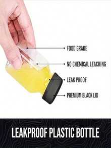 6 Stücke/3 Stücke Kunststoff Saftflaschen, 4oz leere Wasserflasche mit schwarzem Deckel, Aufkleber, wiederverwendbare Wasserflasche, transparenter Getränkebehälter, verwendet für Saft, Smoothies, Getränke, Trinkgeschirr - Verschiedenfarbig - Übersicht 8