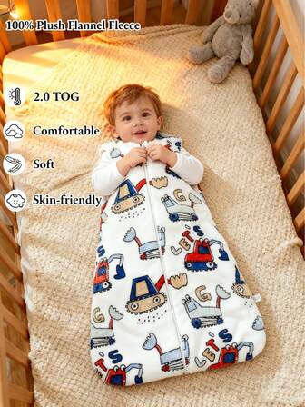 Newborn Baby Boys Girls Cozy Soft Sleeping Bags Infant Toddler Kids Sleeveless Pink Leopard Printed Cute Flannel Warm Sleep Sack