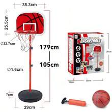 Canasta de Basquetbol para Niños, Canasta de Baloncesto Interior para Puerta con Luces LED Marcador Electrónico y 3 Balón, Baloncesto Juguetes para Niños y Adultos, Regalos de Cumpleaños Niño (Rojo)