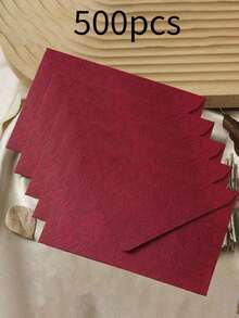 10pcs Tree Grain Burgundy Letter Envelopes, DIY Craft Gift Packaging Bags, Wedding Invitation Card Envelopes, Cash Envelopes, Stationery