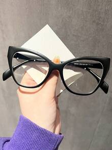 1 pieza/2 piezas/3 piezas Gafas de moda transparentes y ligeras con diseño de ojo de gato, versátiles y transparentes, adecuadas para uso diario en computadoras, TV, Sets y teléfonos inteligentes