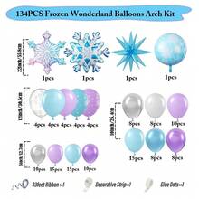 Bộ trang trí cổng bóng bay chủ đề Frozen, nhiều màu sắc kim tuyến, bóng bay hình bông tuyết màu xanh dương, tím, bạc, trắng bằng cao su và giấy bạc, thích hợp cho tiệc mừng em bé theo chủ đề Xứ sở mùa đông, tiệc sinh nhật, trang trí theo chủ đề Công chúa Frozen. - Pha trộn màu sắc - Xem 2