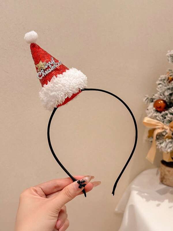 1 pièce Serre-tête de Noël pour femme avec décoration d'étoile, coiffe de fête brillante, convient pour les vacances, les fêtes, le Nouvel An, bandeau, serre-tête