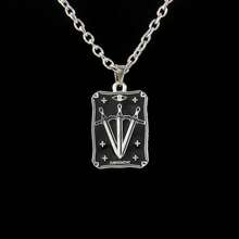 Vintage Öltropfen Tarot Karten Halskette aus Edelstahl, geeignet für den täglichen Gebrauch - Stahl - Übersicht 10