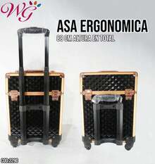 Maletín Neceser Cosmetiquera Carrito Maquillaje Con Ruedas - Negro - Ver 5
