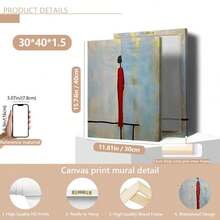 1 pièce Affiche sur canevas, belle fille en robe rouge, œuvre d'art peinte à la main, art mural sur canevas, cadeau idéal, décoration murale pour chambre, bureau, salon, café, bar, décoration de maison et de dortoir, sans cadre, convient pour la décoration d'intérieur, la décoration de chambre, la décoration de salon, la décoration de salle de bain, la décoration murale, avec option de cadre