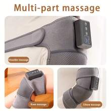 Electric Heating Vibration Knee And Shoulder Massager, 5 Heating Levels, 5 Vibration Levels, Smart Timer And USB Charging - Practical Gift For Family/Friends (Christmas, Halloween) - Grey - View 8
