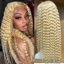 613 Blonde Deep Wave 13x4 Lace Front Wig Transparent HD Lace Human Hair Pre Plucked For Women - S613 - View 2