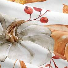 Conjunto de capa de edredom com estampa de abóbora em aquarela 3D, 2/3 peças, flores de outono com frutas vermelhas, conjunto de capa de edredom botânico (tamanho 135x200, apenas 1 fronha)