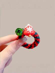 Elastico per capelli intrecciato natalizio, corde per capelli ad alta elasticità, accessori per capelli natalizi, elastici morbidi ed elastici per legare i capelli con fasce in gomma ad alta elasticità sulla parte posteriore della testa, accessori per capelli natalizi, accessori per creare atmosfera natalizia, regali di Natale, accessori per vestirsi per eventi e feste di Natale