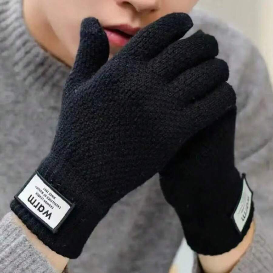 2 Pairs Warm Thick Thermal Lined Touch Screen Winter Gloves, Suitable For Office, Long Trips And Cycling - An Ideal Gift Choice. - Multicolor - View 1