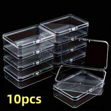 10/16pcs Transparent Plastic Storage Box, 3.35 * 2.36 * 0.98inch, Small Portable Storage Box For Small Items, Transparent Storage Container With Hinged Lid, DIY Crafts, Jewelry Beads, Hardware Accessories Organizer - 8,5*6*2,5cm/10 cái - Xem 7
