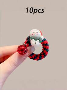 Elastico per capelli intrecciato natalizio, corde per capelli ad alta elasticità, accessori per capelli natalizi, elastici morbidi ed elastici per legare i capelli con fasce in gomma ad alta elasticità sulla parte posteriore della testa, accessori per capelli natalizi, accessori per creare atmosfera natalizia, regali di Natale, accessori per vestirsi per eventi e feste di Natale