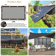 Malla sombra para plantas, invernadero; bloqueo del 70 de la luz; tela sombra para jardn, prgola, patio, csped, alberca, caseta, gallinero; cubierta de red sombra fcil de colgar - 8'x20' + 70% de sombra - Ver 1