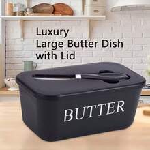 1 Set Elegant Butter Dish With Lid And Knife, Easy To Clean, Keeps Butter Fresh