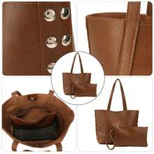 Borsa shopper da donna di grande capacità, borsa con borchie, borsa a spalla di moda con vari elementi di nicchia a borchie, elegante borsa in pelle adatta per appuntamenti, uso quotidiano, shopping, vacanze al mare, borsa a tracolla multifunzionale per pendolari