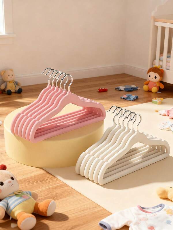 10 قطعة/5 قطع/1 قطعة شماعات ملابس للأطفال، شماعات ملابس خاصة للأطفال دون 12 عاماً، رف متعدد الاستخدامات لبطانيات الأطفال والمناشف، شماعات ملابس مخملية، رف تجفيف صغير