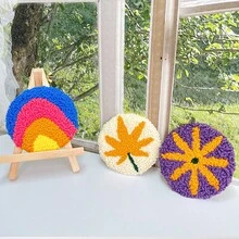 2025新款DIY风景刺绣套装（含杯垫） - 完整初学者刺绣入门套装，包含工具和混合颜色，生日礼物、圣诞礼物、完美礼物