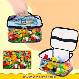 1pc Multipurpose Storage Bag - Transparent Heavy-Duty Plastic Reusable Large Capacity Travel Bag For Items, Toys, Clothes - Durable Rectangular Storage Bag With Sturdy Handle
