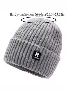 2 piezas Gorro de punto térmico forrado para hombre en invierno, gorro de punto a prueba de frío para ciclismo al aire libre con gran circunferencia de cabeza, gorro de esquí para ropa de invierno para hombres