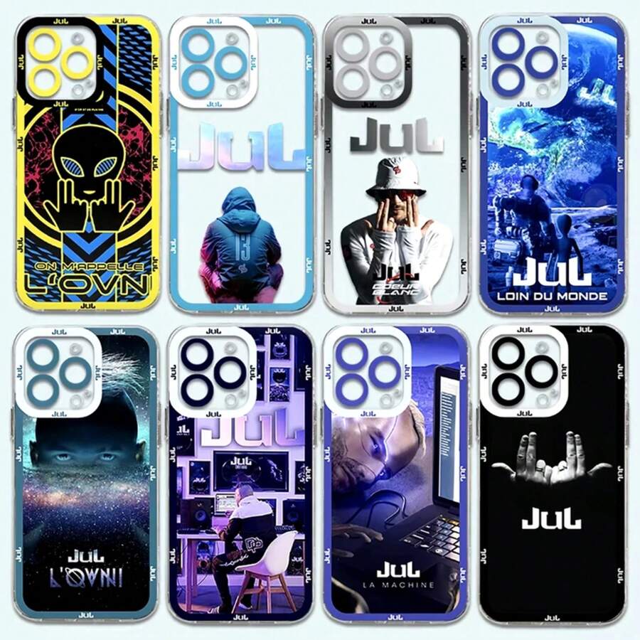 JuL C'est Pas Des Lol Rapper Phone Case Covercompatible with  16 15 14 13 12 11 Mini Pro Max X XR XSMax 7 8 Plus Transparent Cover,Covercompatible with  17 Hülle, 17 pro Hülle, 17 promax Hülle