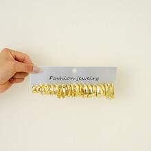 1-80pcs Fashionable Minimalist CCB Material Stud Earrings Set, Geometric Textured Earrings, Suitable For Women's Daily Wear, Gift For Girlfriends/Family/Friends