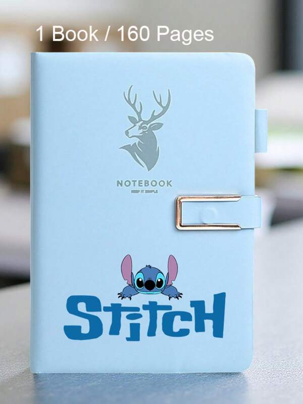 [Stitch Notebook] 1pc Stitch Cartoon Planner Notebook With Soft Cover, Magnetic Closure, Waterproof Design, Perfect For Office Use, Office Supplies | Playful Design | Waterproof Cover, Notebooks For School, Diary, Journal Book, Note Book, Notebook For University, School Supplies, Journal Notebook