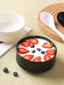 1 Marble Patterned Bowl, High-End Single Serving Grain/Rice Bowl, Suitable For Creative Rock Patterned Bowls In Kitchens And Restaurants, High-End Home Feel, Single Person Rice Bowl, New Plastic Bowl, Dessert Bowl, Commercial Black Bowl, Small Bowl