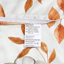 Conjunto de capa de edredom com estampa de abóbora em aquarela 3D, 2/3 peças, flores de outono com frutas vermelhas, conjunto de capa de edredom botânico (tamanho 135x200, apenas 1 fronha)