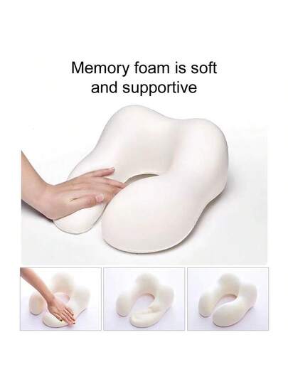 The Ultimate Travel Companion: Com Tafel Shaped Memory Foam Kussen Soft, Removable Gestreepte Hoes You Can Wash. Perfect Protecting Your Neck On Long Journeys.​ view 7