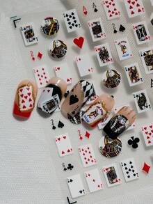 Hình dán móng tay họa tiết quân bài cổ điển được khắc laser, thích hợp cho việc tự làm móng cá nhân và tại các tiệm nail. - Nhiều màu - Xem 4