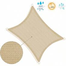 Malla Sombra, 2x 3 Metros Malla Sombra con Ganchos y Cuerdas de fijacin, 95 de Bloqueo de Los Rayos, para el Patio, Jardn, Prgola, Patio Trasero, Instalacin Al Aire Actividades - Beige-3 x 3M - Ver 5