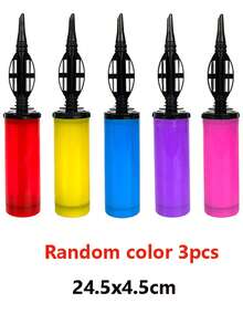 1/3 件气球充气机、手动泵、便携式脚踏泵、气球吹气机，适用于万圣节、圣诞节、派对用品、生日派对、庆典、婚礼、气球充气（颜色随机）