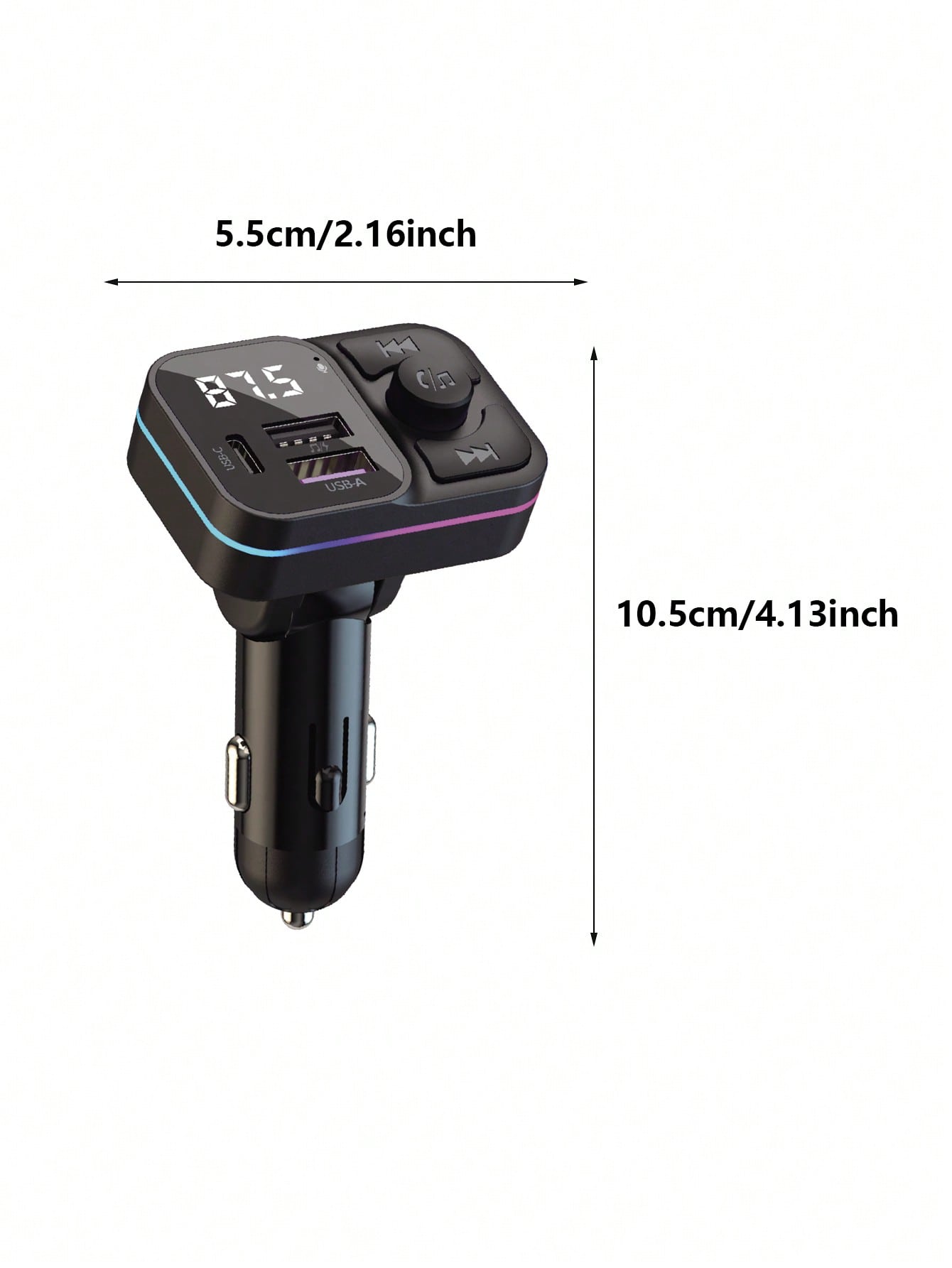 مشغل MP3 لاسلكي وشاحن سيارة متعدد USB 3.1A مع أضوا...