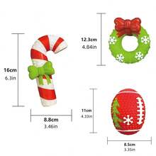 1pc Christmas Wreath Squeaky PVC Dog Chew Toy, Interactive Puppy Toy, Perfect Dog Toy For Christmas Holidays, Christmas Pet Toy, Christmas Pet Teething Toy, Pet Christmas, Dog Christmas Gift, Dog Christmas Ornaments, Dog Christmas Squeaky Toy, Christmas Stocking Stuffer Gift Supplies, Novelty Pet Christmas Supplies, Perfect Pet Christmas Gift - Multicolor - View 2