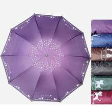 1pc Random Floral Pattern Umbrella, 10 Ribs Black Coating Sunshade Umbrella, Printed Umbrella, Large Dual-Use Rain & Sun Protection Umbrella, Outdoor, Garden, Travel Essentials, Portable Essentials, Beach Essentials, Graduation Season, Commencement, Graduation Ceremony, Graduation Gift - Multicolor - View 4