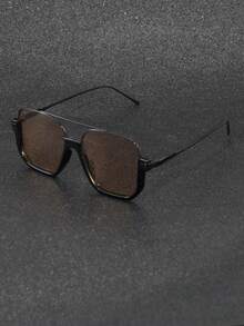 1 副复古波西米亚金属框架方形太阳镜，男女通用时尚眼镜，适合街头风格、海滩度假、休闲日常穿着 - 彩色 - 查看 2