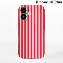 1pc Minimalist Stripe Pattern Perforated Glossy Filmic Case Full Protective Hard Phone Cover, Compatible With IPhone 11/12/13/14/15/16 Pro Max Waterproof Shockproof Anti-Fall Scratch Resistant