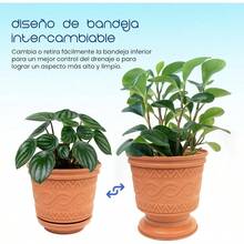 PEYO Azteca - Set de macetas Grandes de plstico para Interior y Exterior 9111315 Inches u2013 Macetas Decorativas Resistentes para jardn o decoracin del hogar - 5 - Ver 8