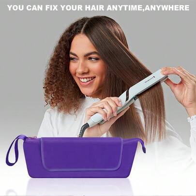 Large Size Hair Styling Tool Bag, Curling Iron, Straightener, Heat Resistant Mat, Travel Organizer ,Room Decor